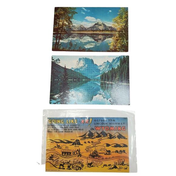 3 Wyoming Vintage Postcards Ephemera - Picture 1 of 6